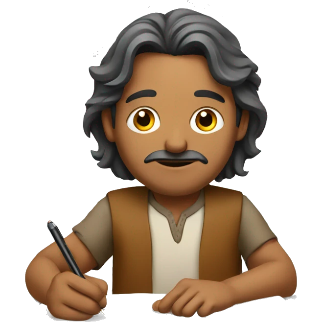 indian man writing on paper emoji
