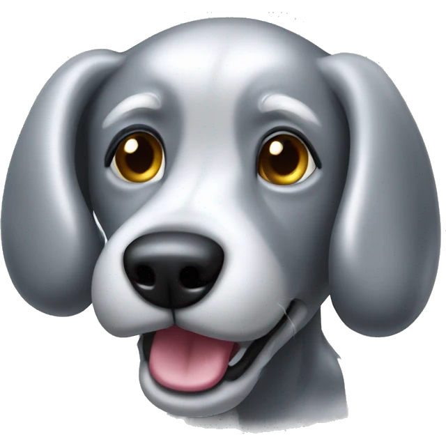 shinny silver baloon dog emoji