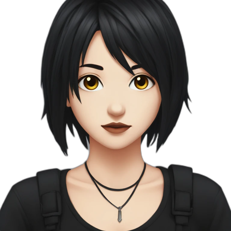Anime+Cassandra+Goth-girl-dark-hair-black-tshirt+perfectly-centered emoji