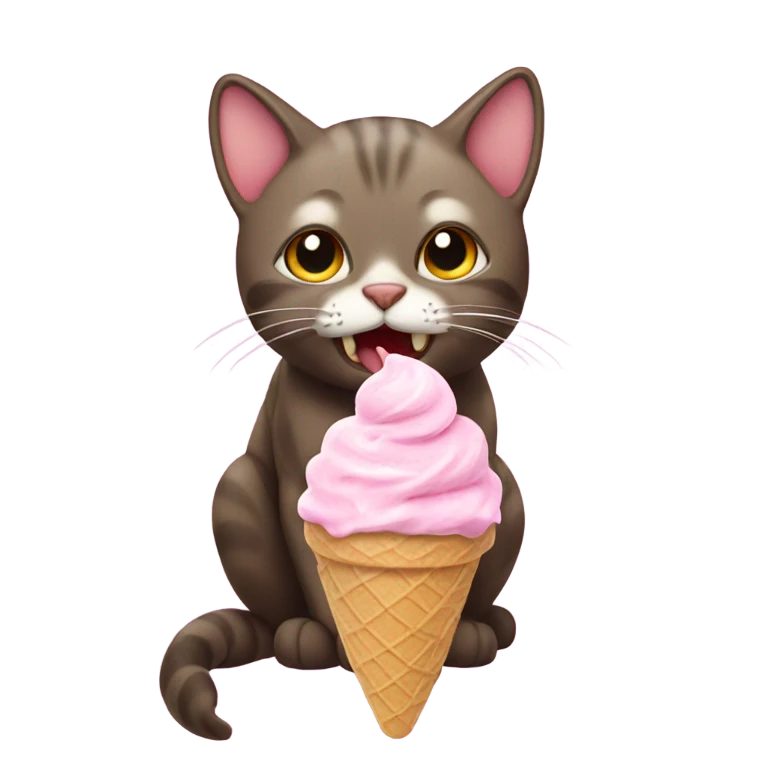 Cat eating ice cream emoji