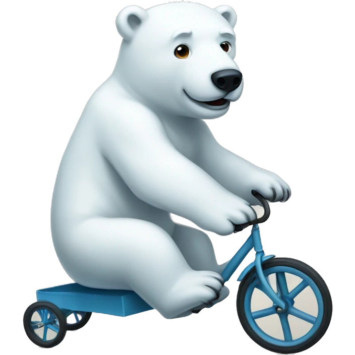 Polar bear riding a tricycle  emoji