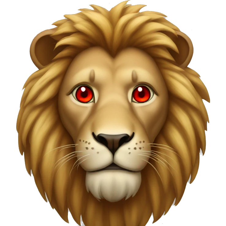 Lion with red eyes emoji