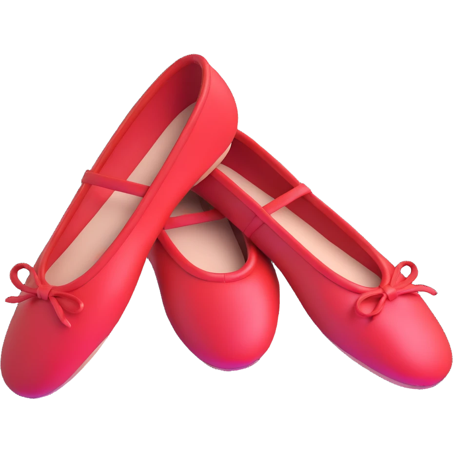 red shiny realistic ballet shoes emoji