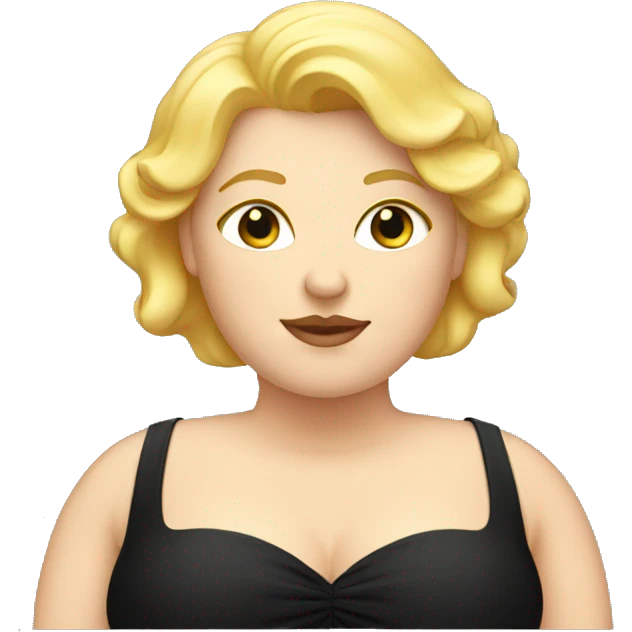 Fat lady with black dress. Blonde hair emoji