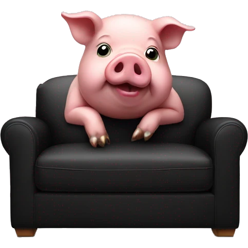 Pig on black sofa emoji