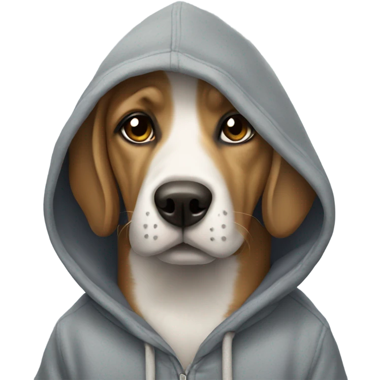 Do dog wearing hoodie emoji