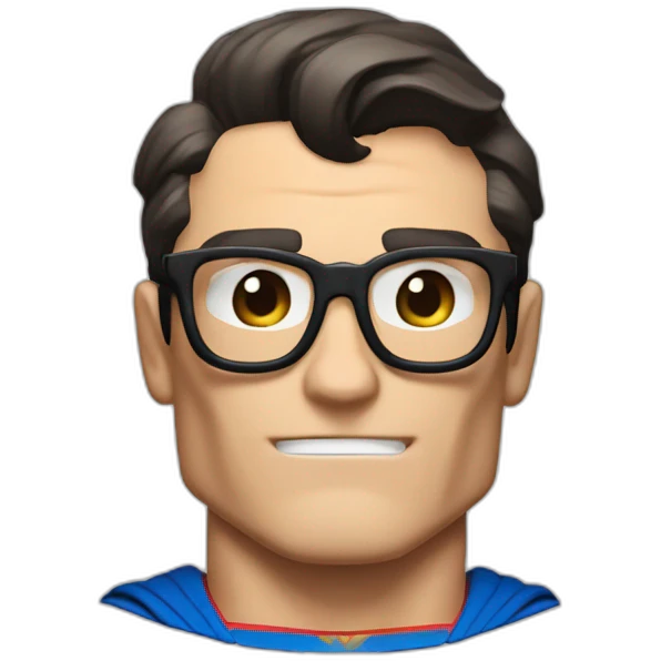 clark kent, superman in disguise, muscular emoji