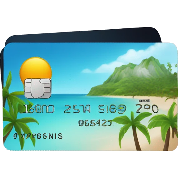 credit card with tropical island on it emoji