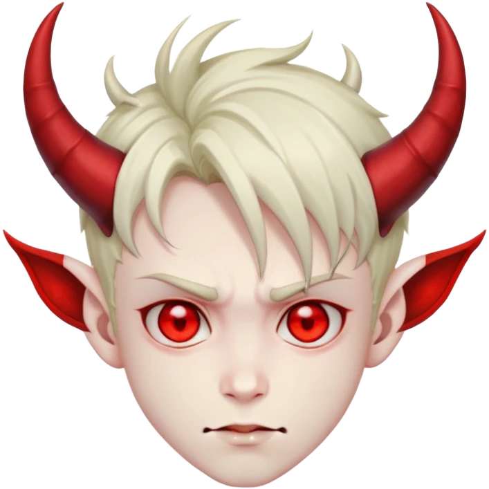 Anime devil boy with horns and red eyes emoji