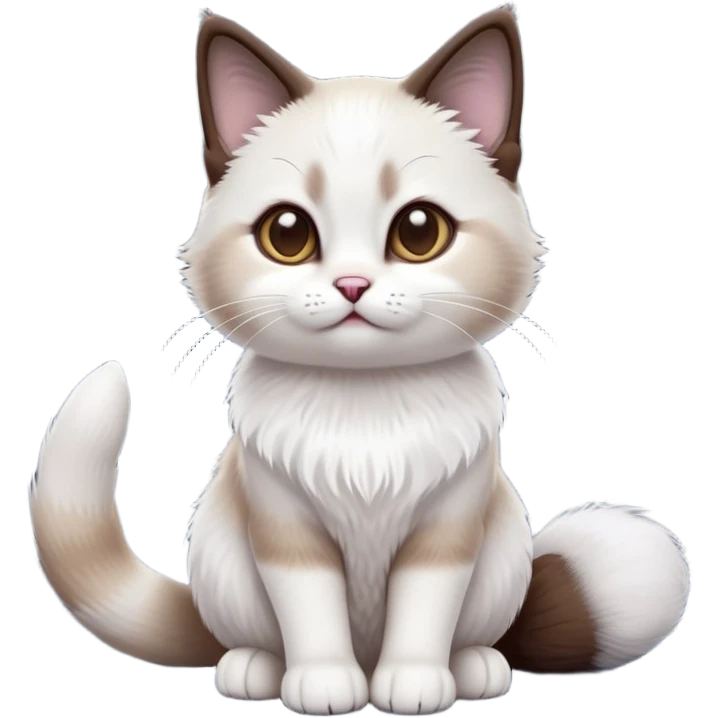 cinematic-[showshoe cat]-realistic-full-body-sitting-emoji,-tail-curled-playfully-around-its-paws,-head-tilted-dramatically,-fluffy-[snowshoe cat]-fur,-simplified-yet-realistic-focused-features,-highly-detailed,-glowing-with-an-almost-sarcastic-glow emoji