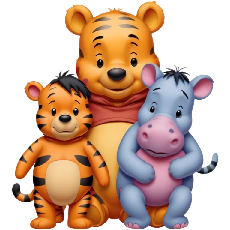 Winnie the pooh with Tigger and Eeyore emoji