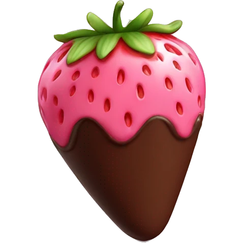 Big Chocolate strawberry with pink drizzle emoji
