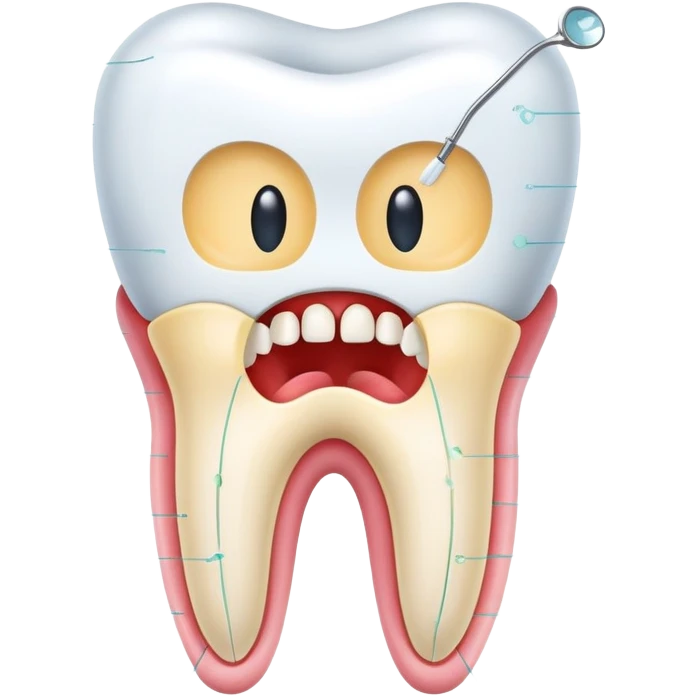 dental chart with tooth diagnosis results emoji