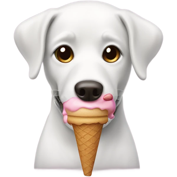dog eating ice cream emoji