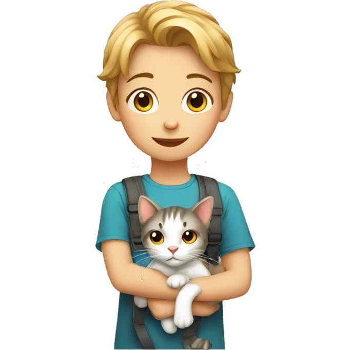 Children with cat emoji