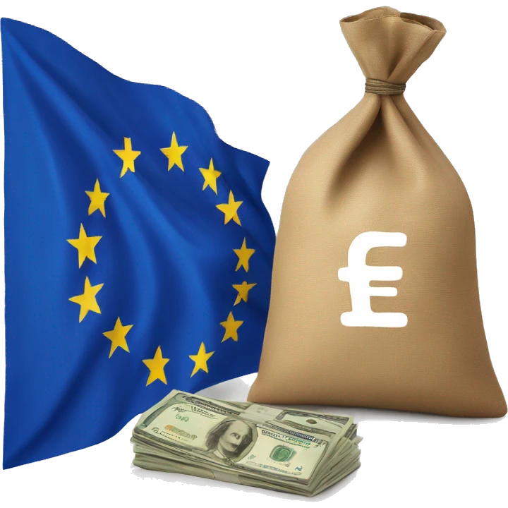 European flag and money bag emoji