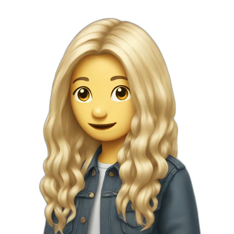 Rat standing with long blond hair emoji
