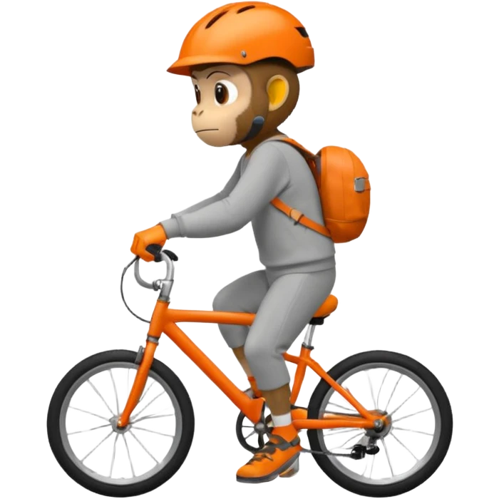 monkey with orange bicycle helmet, sweatshirt emoji