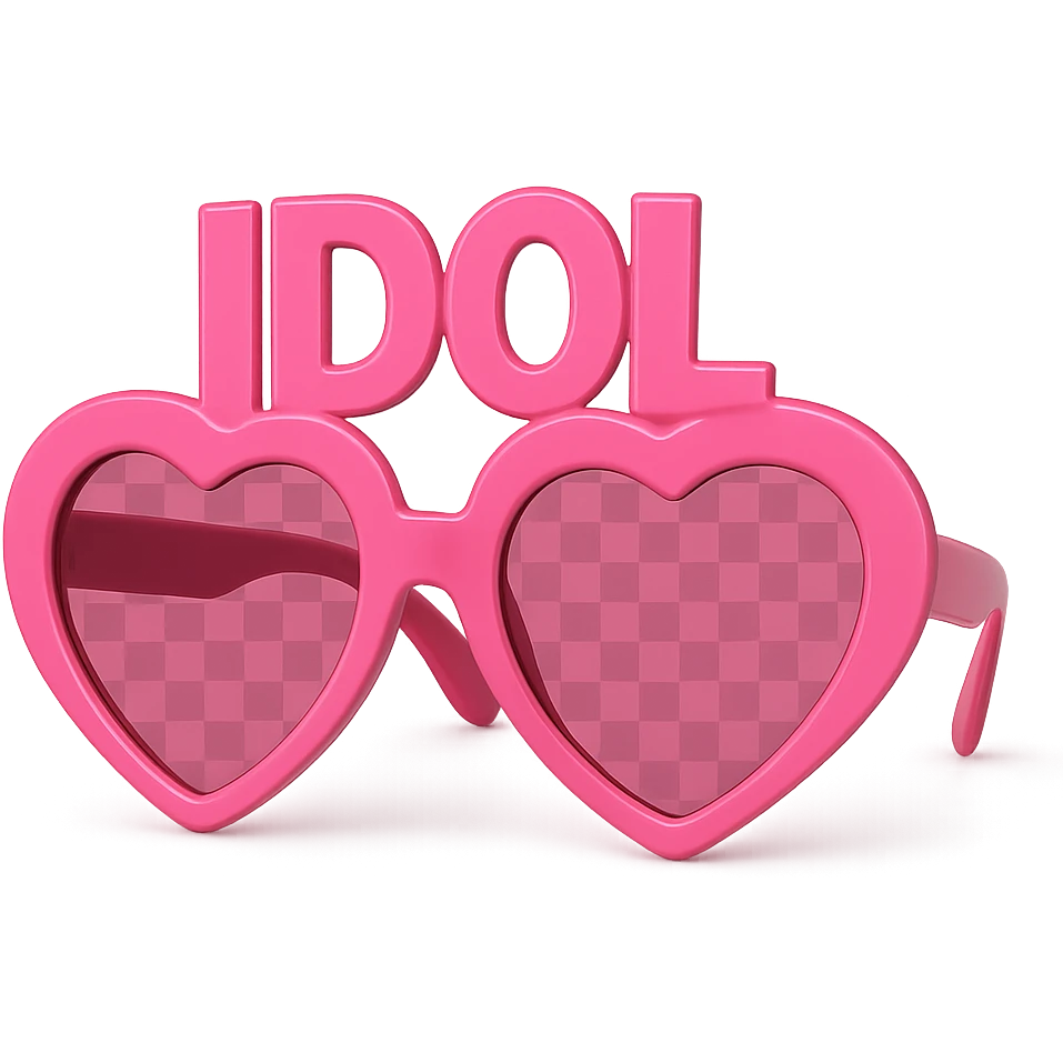 pink kpop idol sunglasses, fun and fashionable emoji