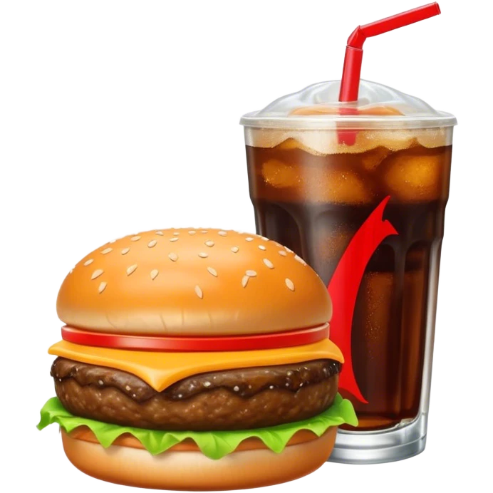 a mcdonald’s burger and coke  emoji