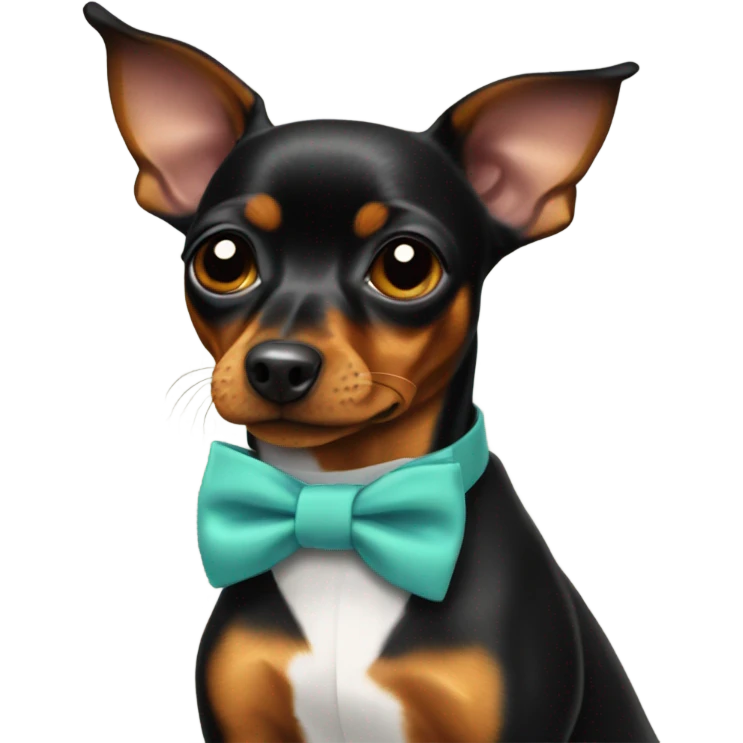 Min pin wearing a top hot and bow tie  emoji
