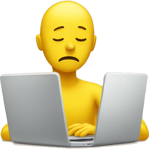 sad yellow person with laptop emoji