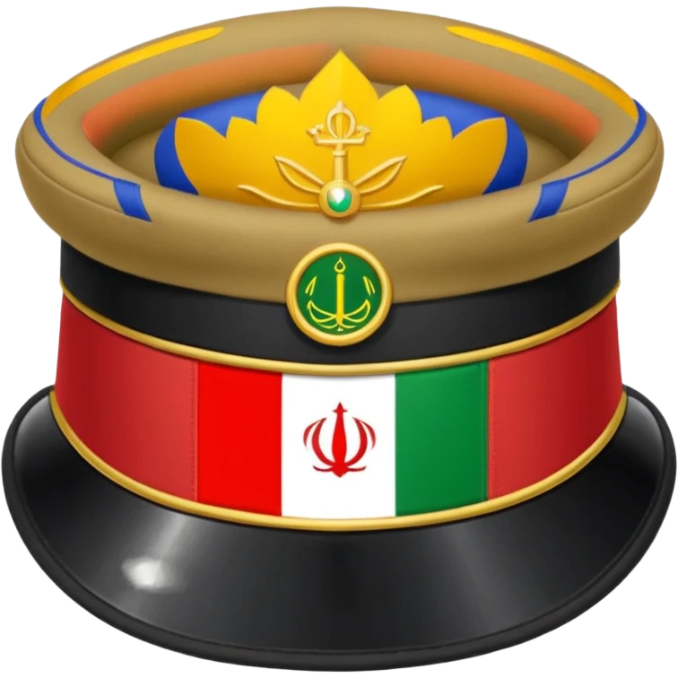 کلاه سرباز و پرچم ایران emoji