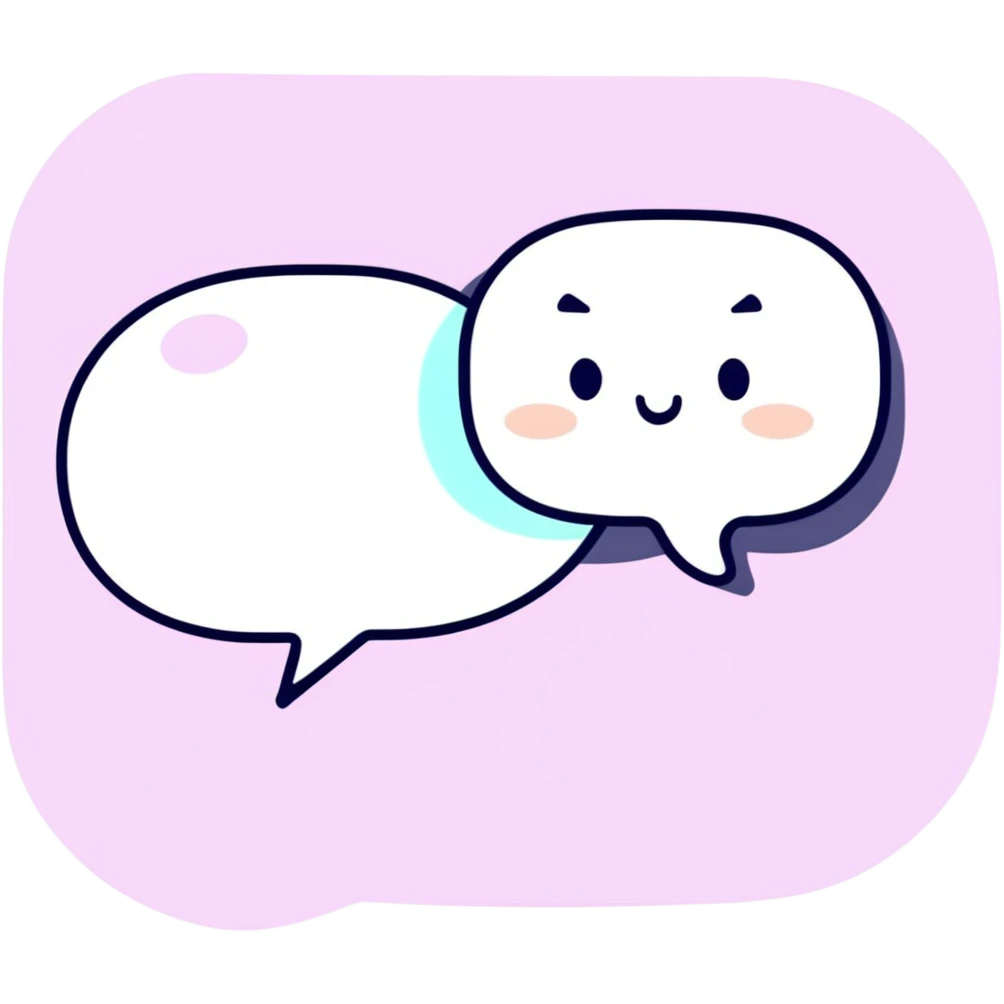 white chat bubble with magical poof and sparkling effects emoji