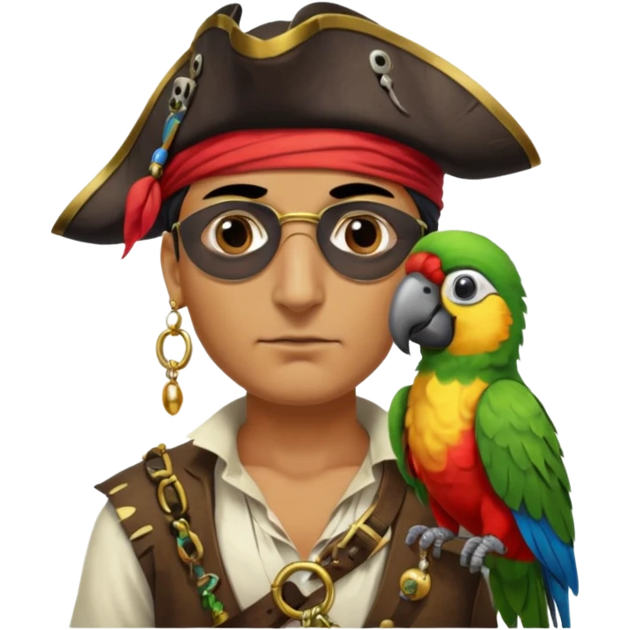 pirate and parrot emoji