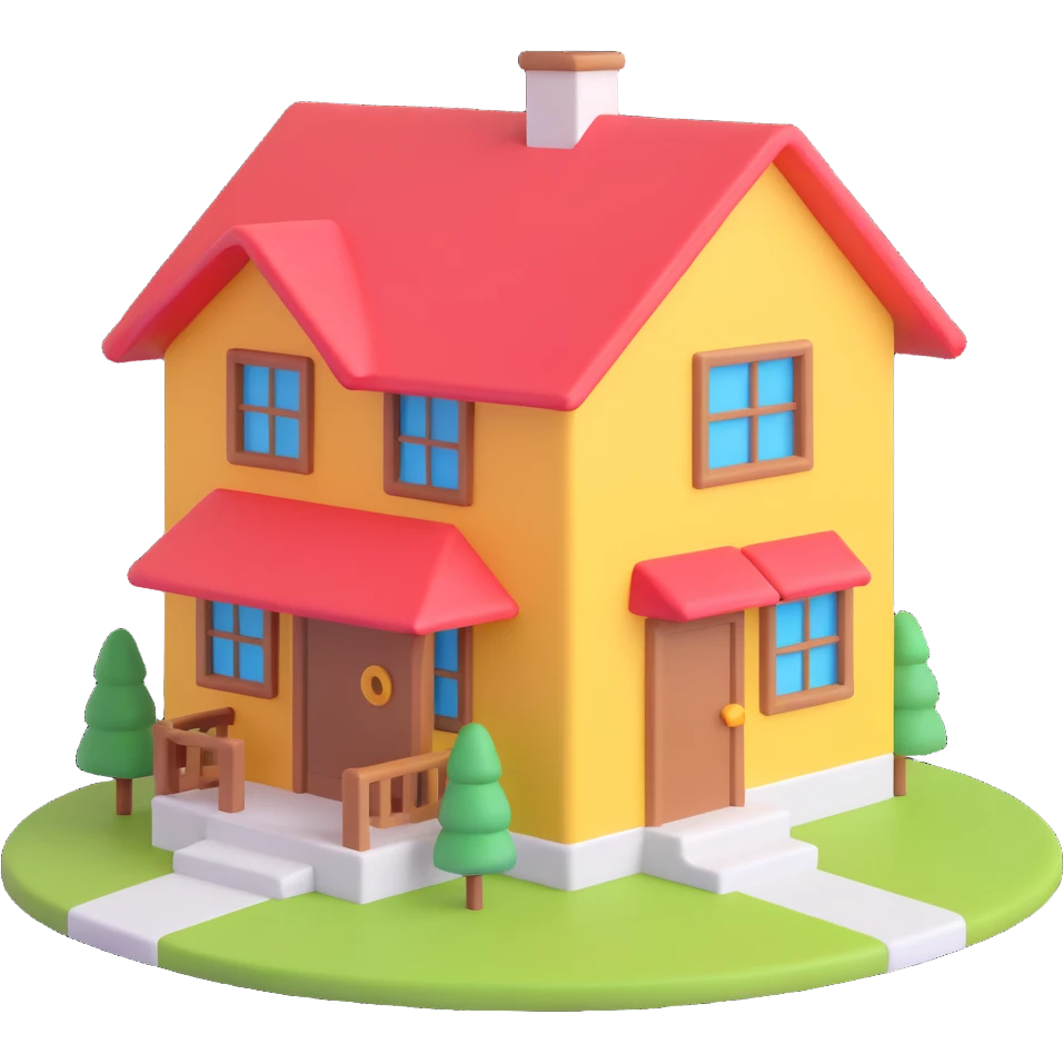 house, 3D emoji style emoji