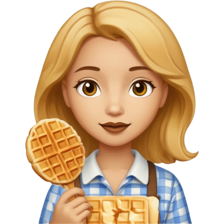 A girl with waffle in hand emoji