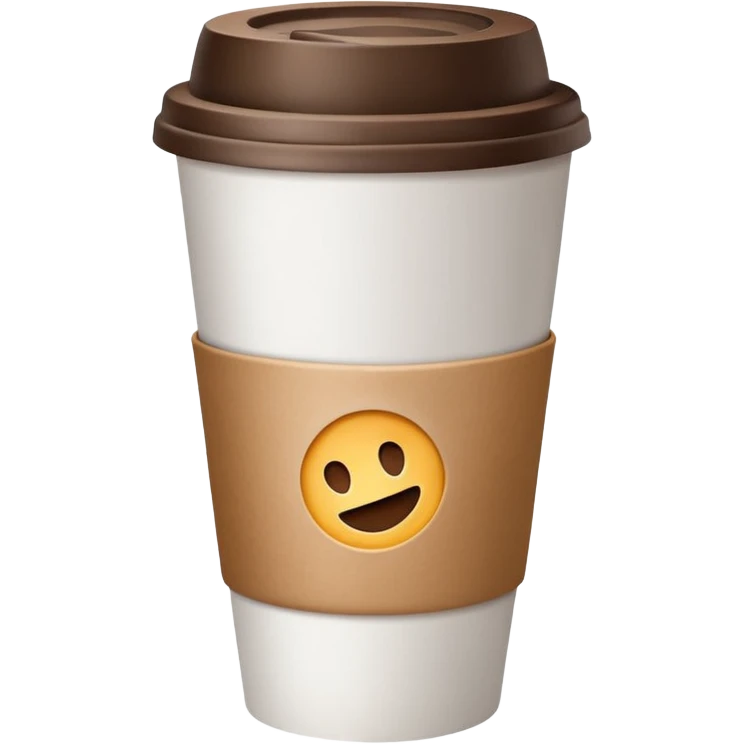 closed coffee to-go coffee cup, no face emoji