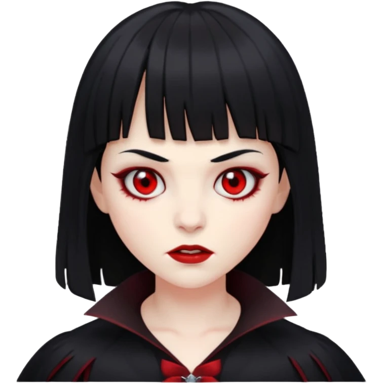quero a foto de uma vampira com franja de cabelo preto emoji