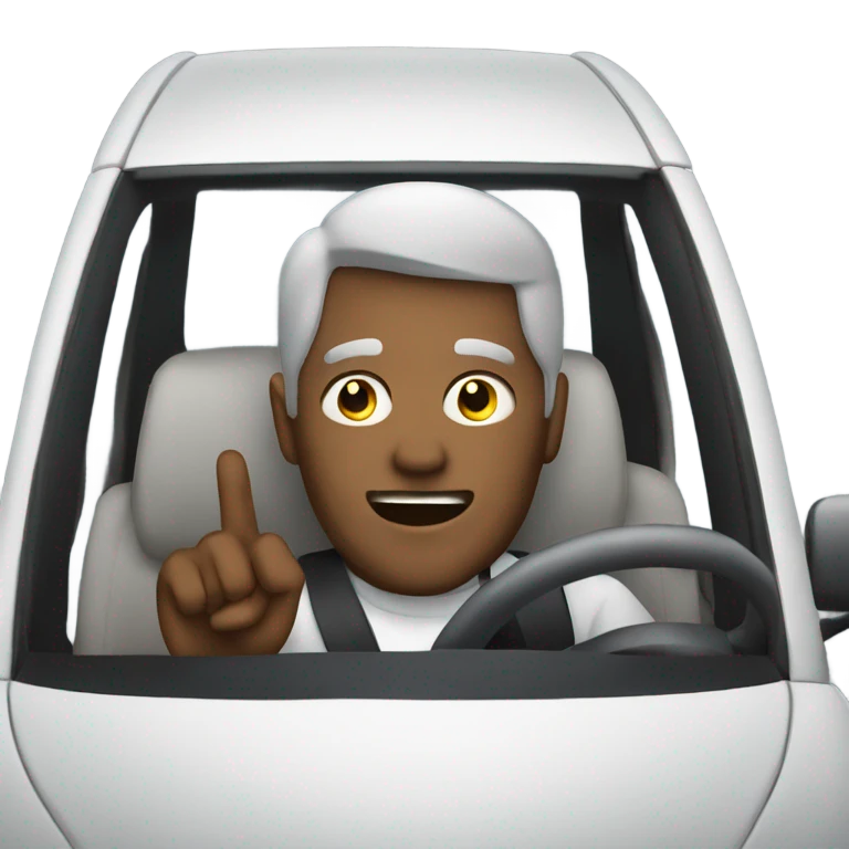 Man driving with loud music  emoji