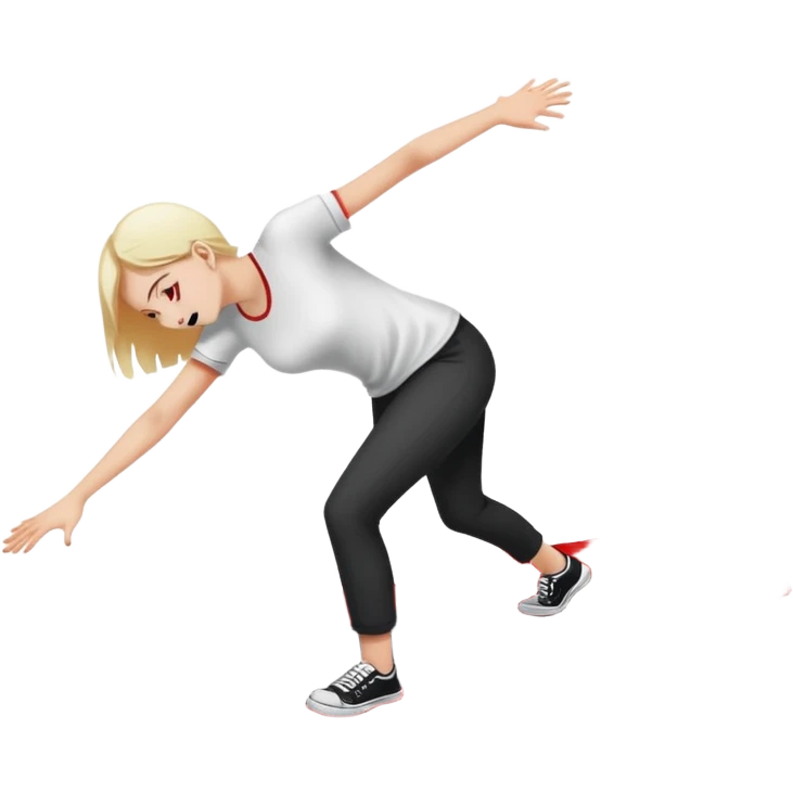 Jackson pollock flicking black white and red paint onto the floor emoji