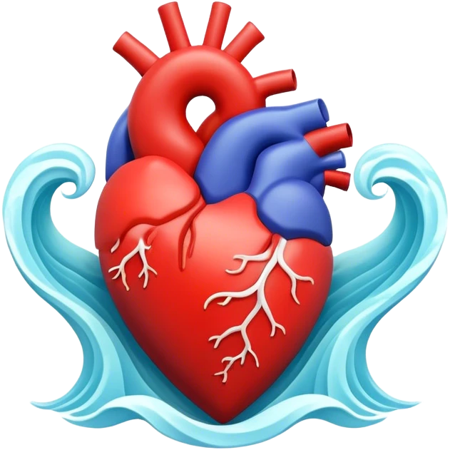 Sea wave 3d heart emoji