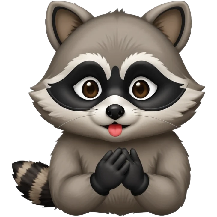 Raccoon blowing a kiss  emoji