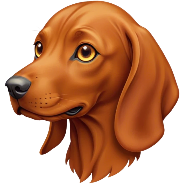 Cinematic Cute Vizsla Portrait Emoji, Head tilted playfully and inquisitively, featuring a sleek rust and gold Fur with a natural sheen, round, sparkling amber eyes filled with curiosity, Simplified yet irresistibly adorable features, highly detailed, glowing with a warm, friendly glow, high shine, affectionate and spirited, stylized with a touch of whimsy, bright and endearing, soft glowing outline, capturing the essence of a mischievous yet loving companion, so playful it feels like it could dash out of the screen and into your arms! emoji