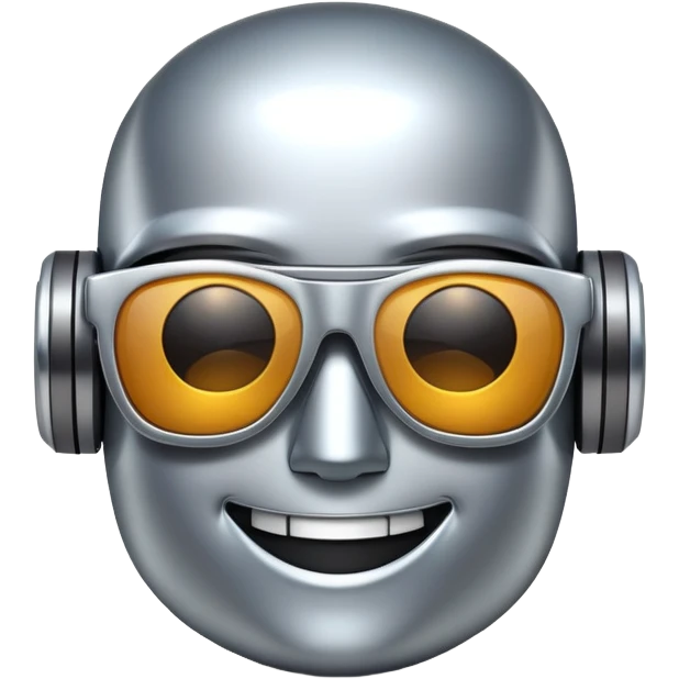 a smiling robot emoji with sunglasses emoji