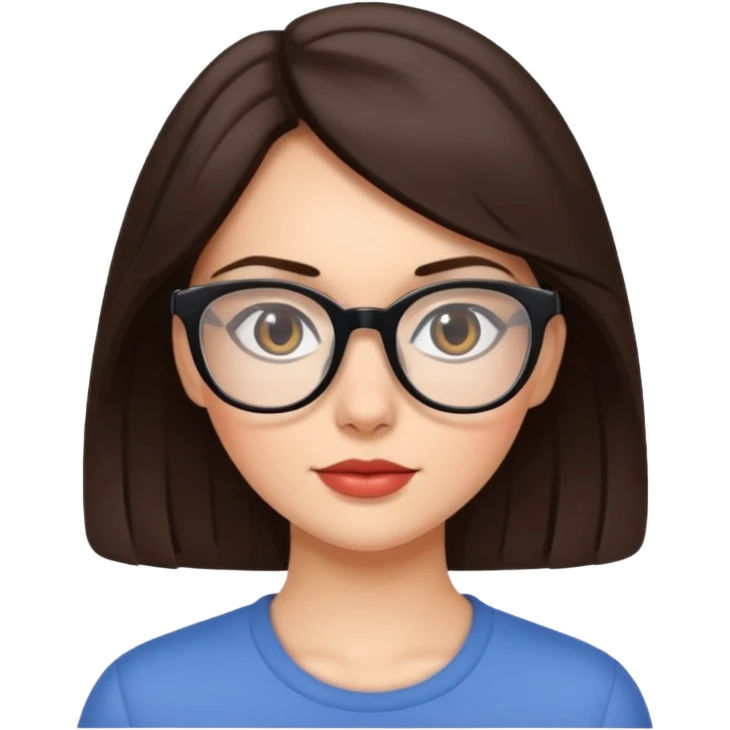Beautiful brunette woman with glasses emoji