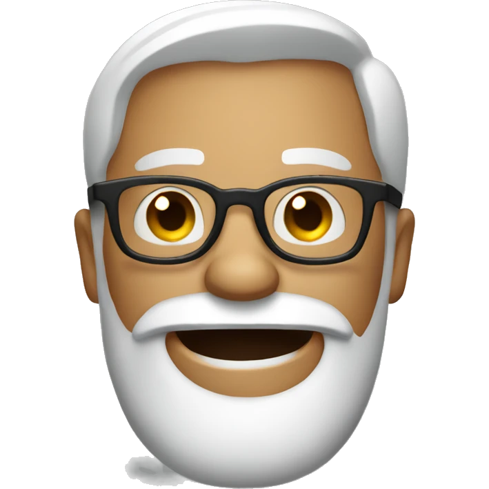 happy bearded man with glasses confused emoji