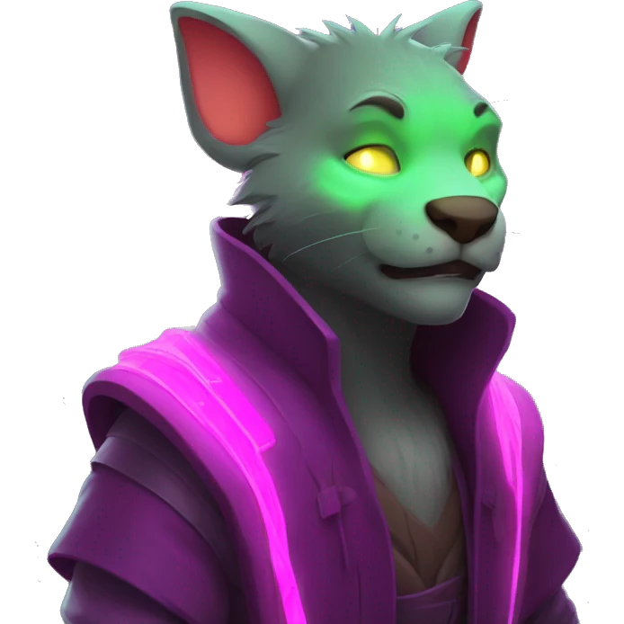 master splinter with glowing neon emoji