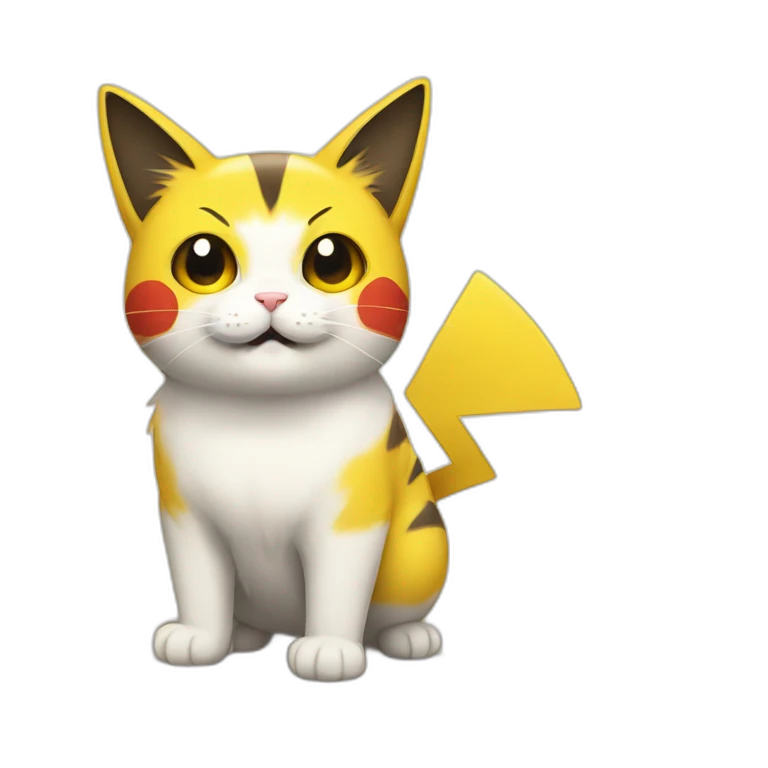 a cat drawing pikachu  emoji