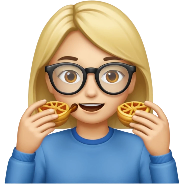 Cara con gafas comiendo emoji