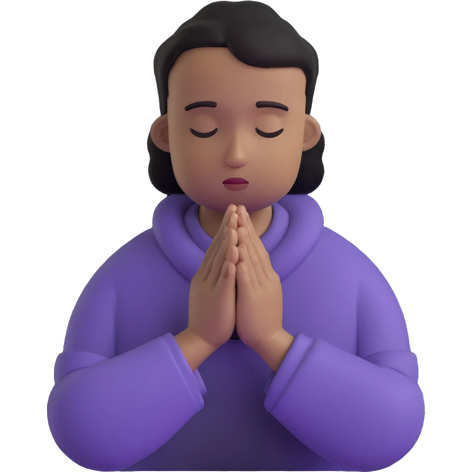 person praying with hands clasped emoji