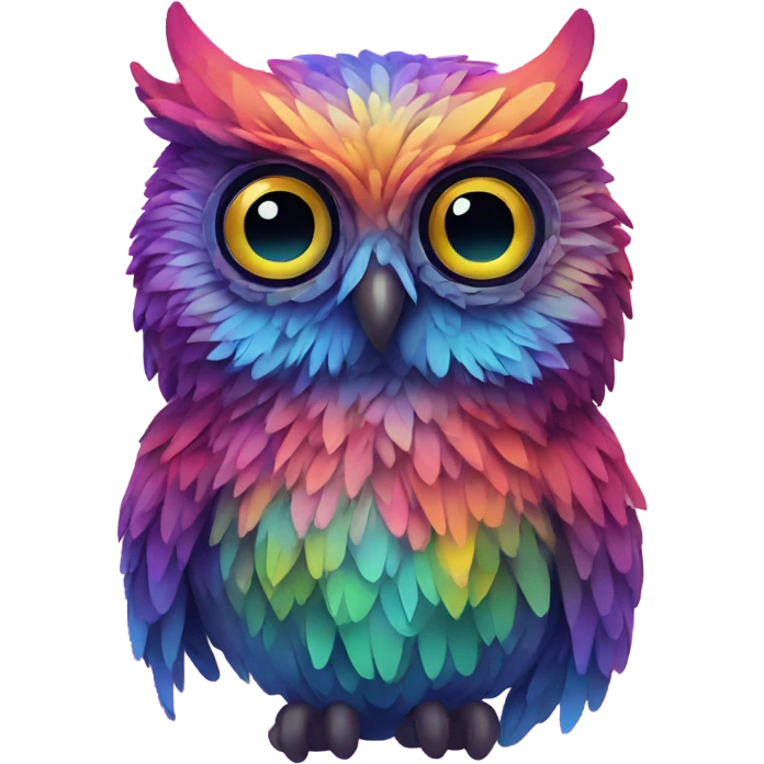 Psychedelic owl emoji