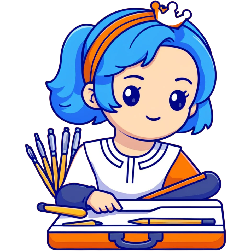 Evie from Descendants, blue hair, royal princess style, fashion designer emoji