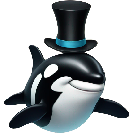 Orca with a top hat emoji