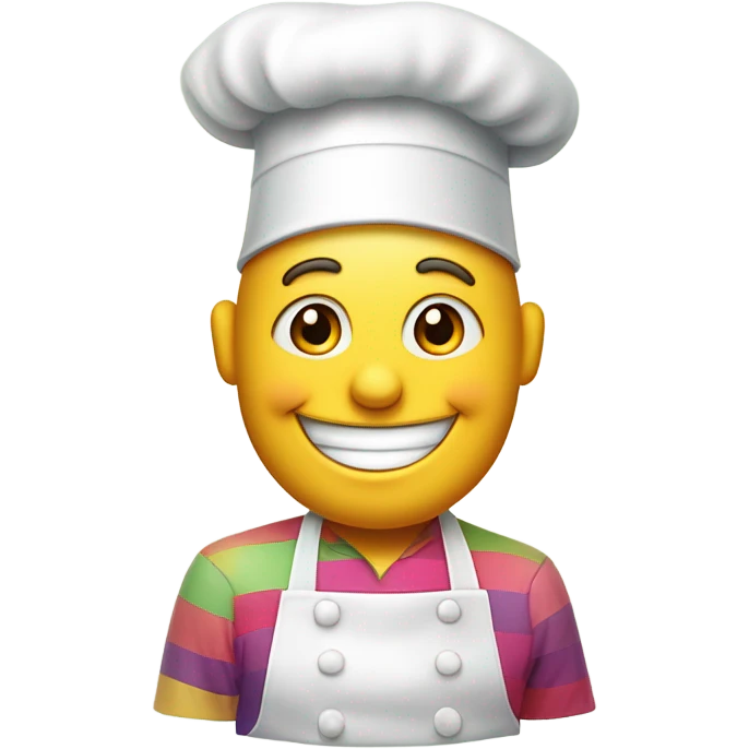 a jolly confectioner sits in a cake
 emoji