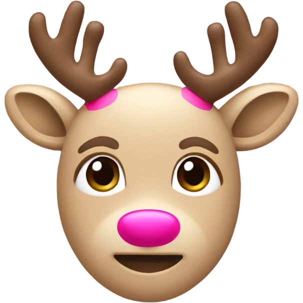 Beige with pink Reindeer’s face emoji